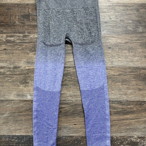Gymshark Gray Purple Ombre Workout Leggings Pants - Picture 4 of 7